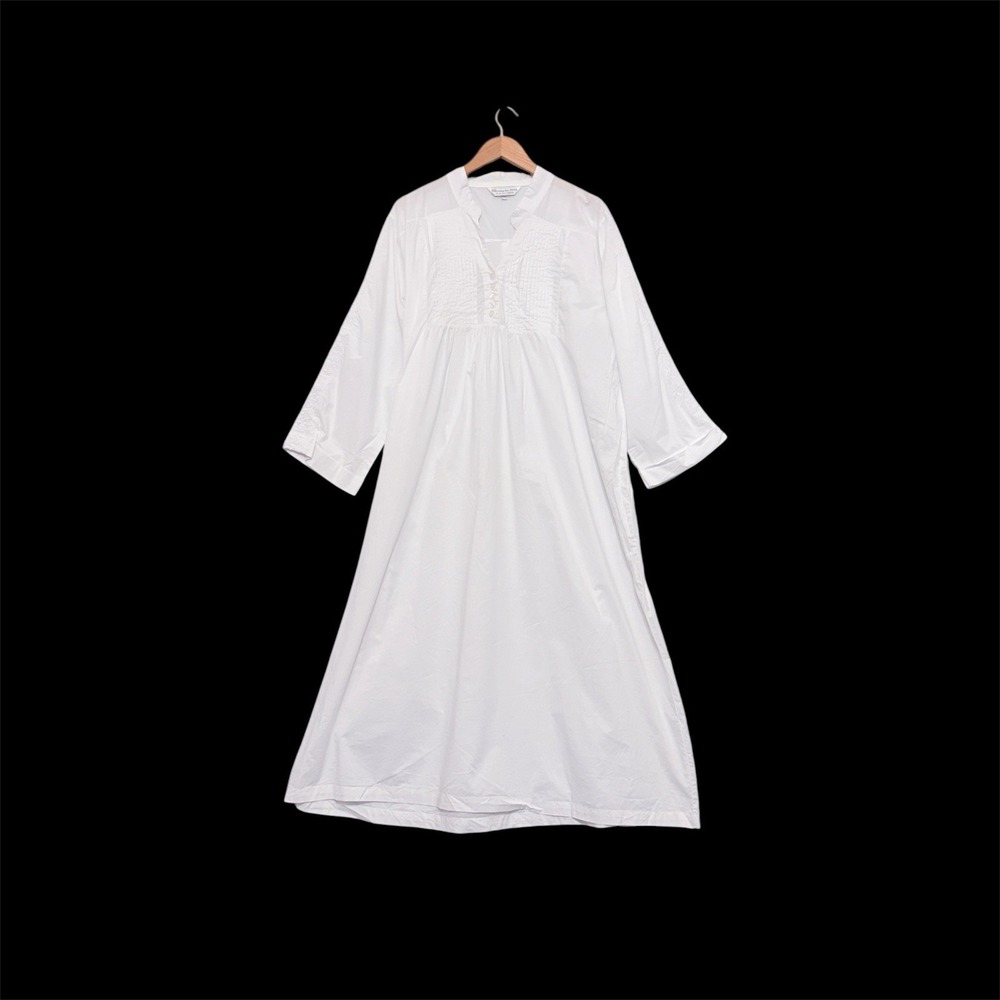 Alexander Del Rossa 100% Cotton Pleated Nightgown 2X Victorian Cottage Prairie